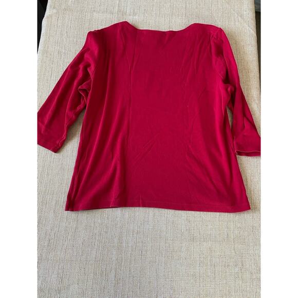 Karen Scott Women’s Red Holiday Christmas Sweatshirt with Silver Bicycle XL - Picture 9 of 9